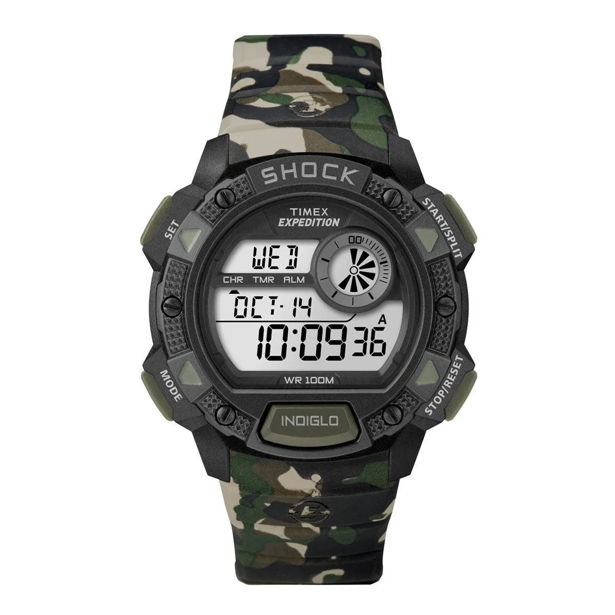 Timex Men's Chronograph Watch - Expedition Base Shock Grey Dial Resin Strap | T49976JV Timex Watches