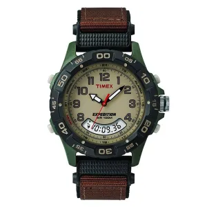 Timex Men's Chronograph Watch - Expedition Combo Beige Dial Nylon Strap | T45181JV Timex Watches