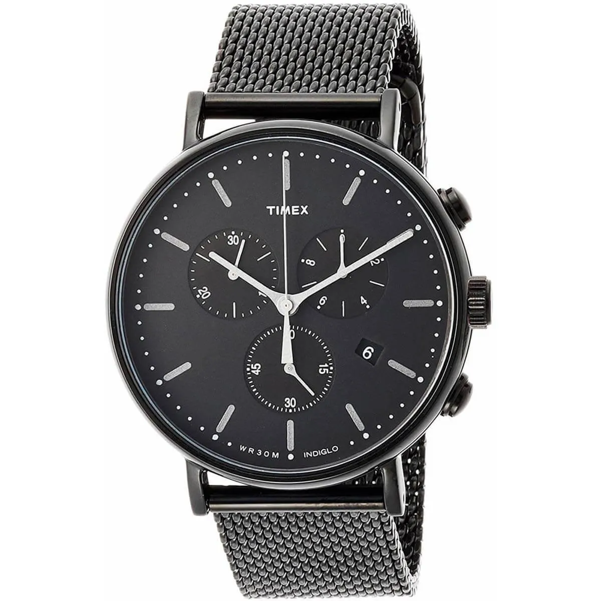 Timex Men's Chronograph Watch - Fairfield Black Dial Mesh Bracelet | TW2R27300ZA Timex Watches