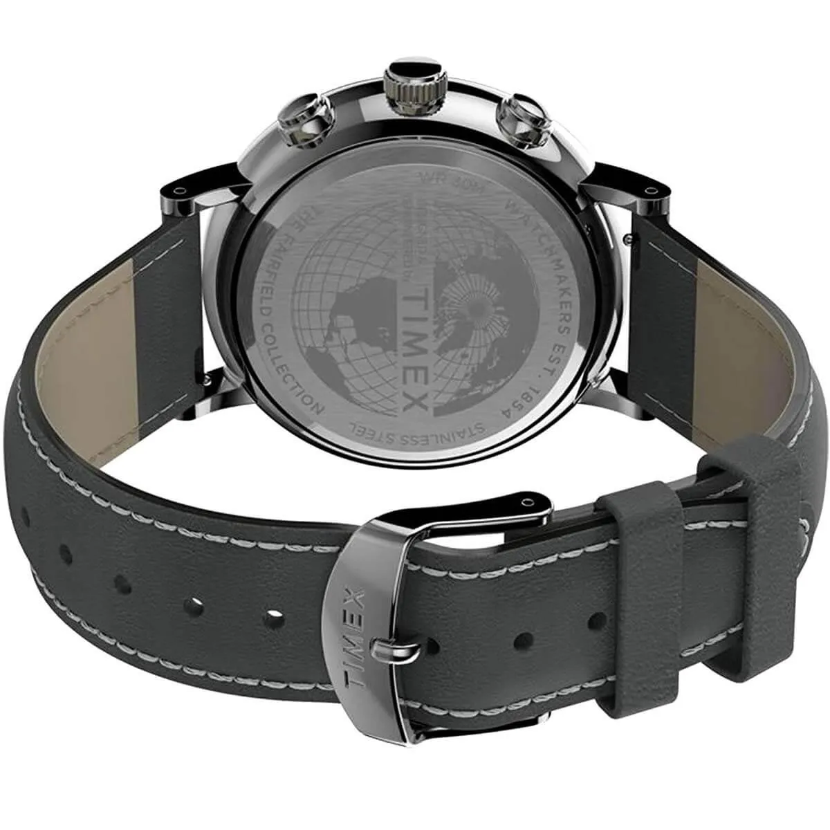 Timex Men's Chronograph Watch - Fairfield Silver Dial Grey Strap | TW2T67500VQ Timex Watches