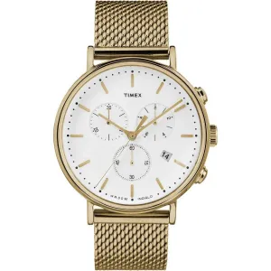 Timex Men's Chronograph Watch - Fairfield Yellow Gold Mesh Bracelet | TW2R27200VQ Timex Watches
