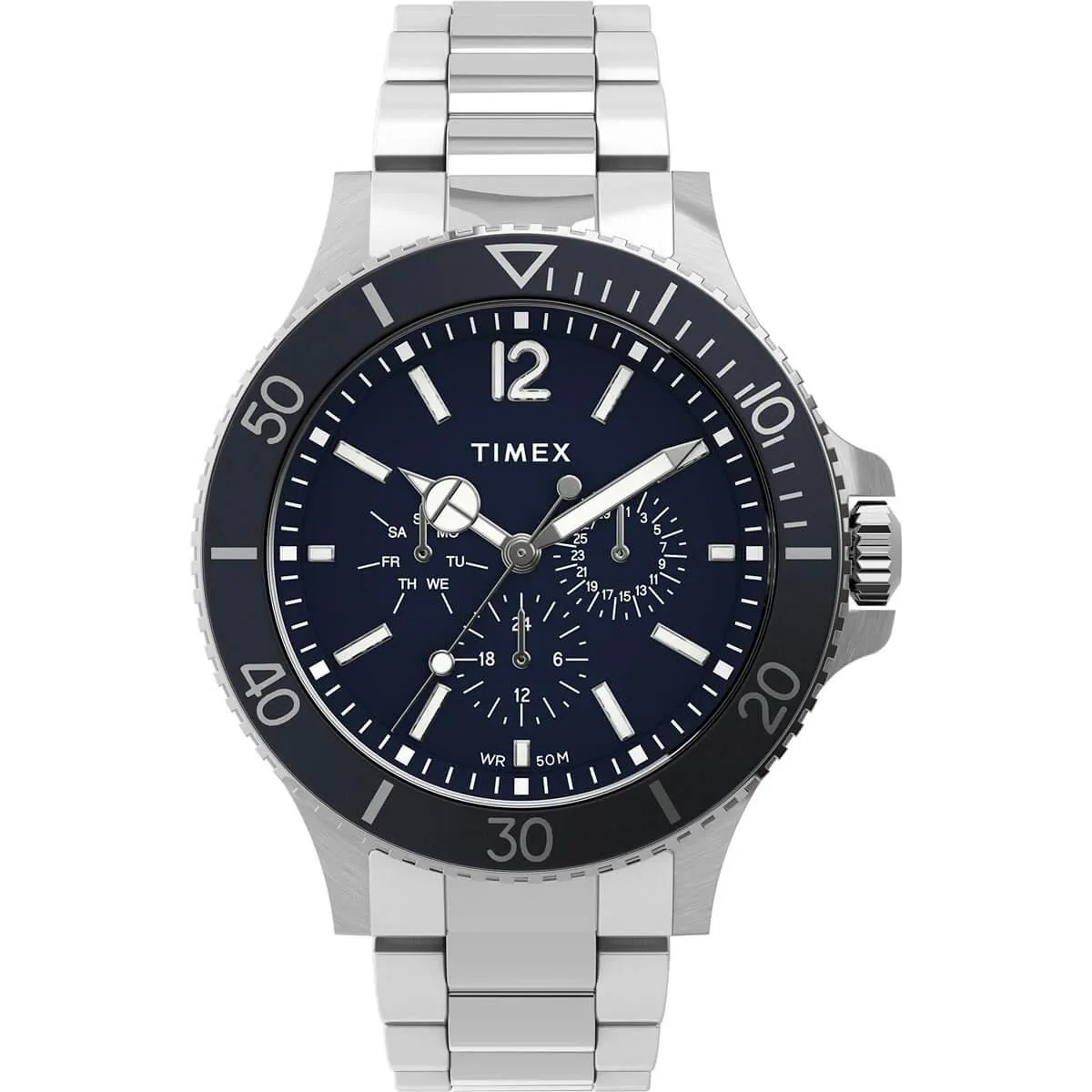 Timex Men's Chronograph Watch - Harborside Blue Dial Bracelet | TW2U13200VQ Timex Watches