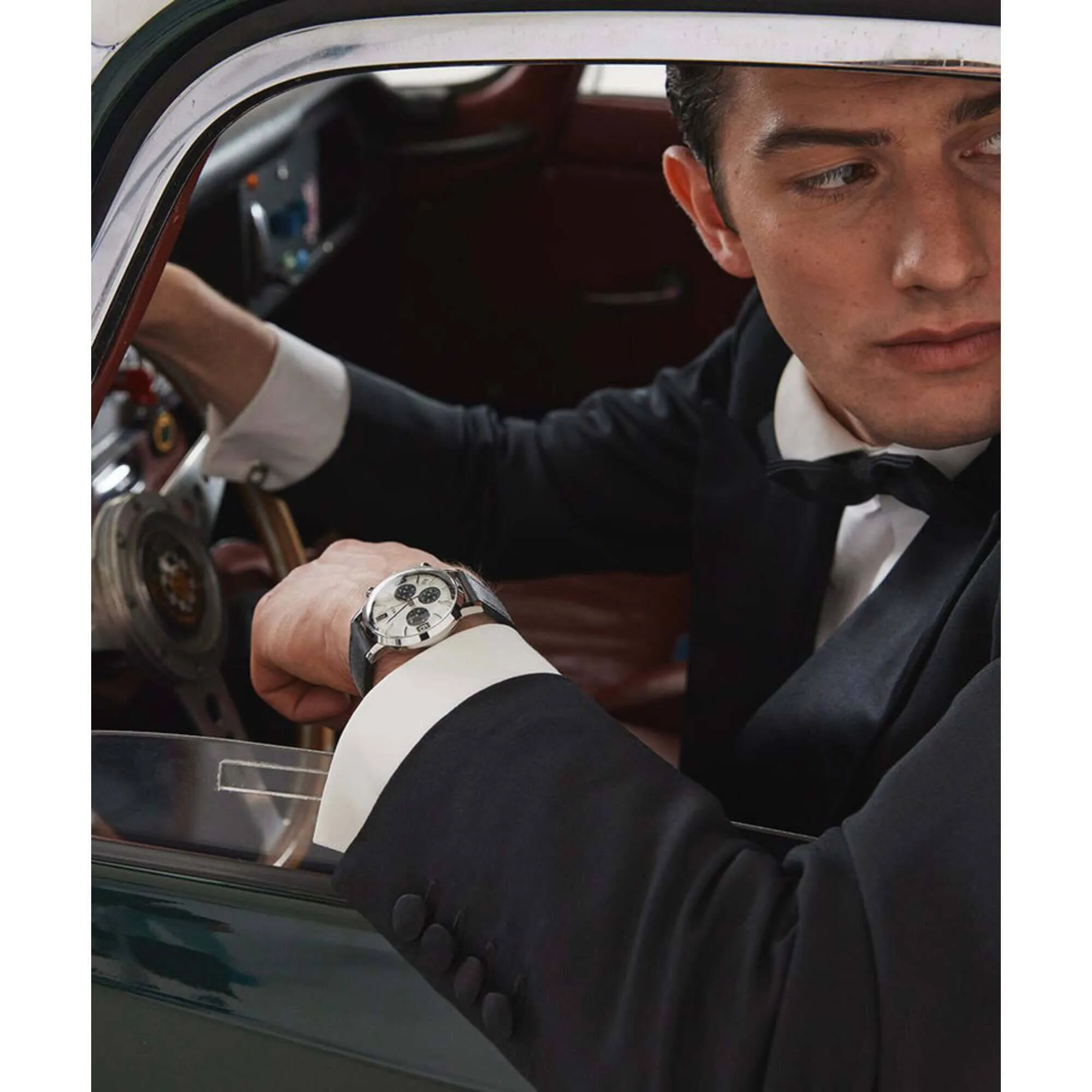 Timex Men's Chronograph Watch - Marlin Silver Tone Dial Black Strap | TW2W10300VQ Timex Watches