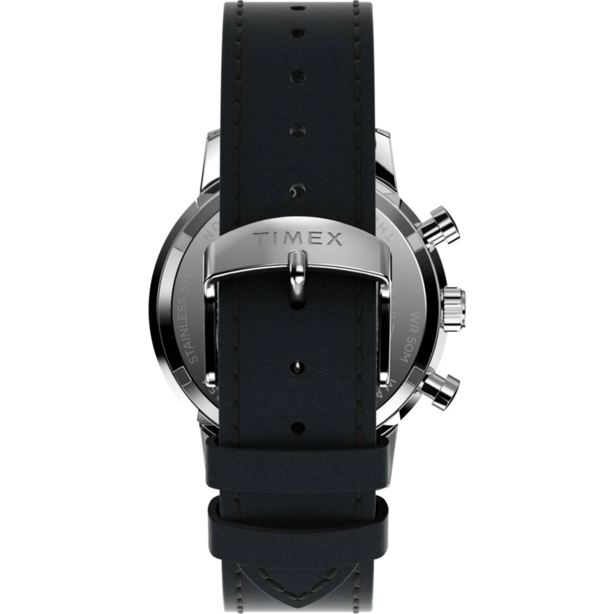 Timex Men's Chronograph Watch - Marlin Silver Tone Dial Black Strap | TW2W10300VQ Timex Watches