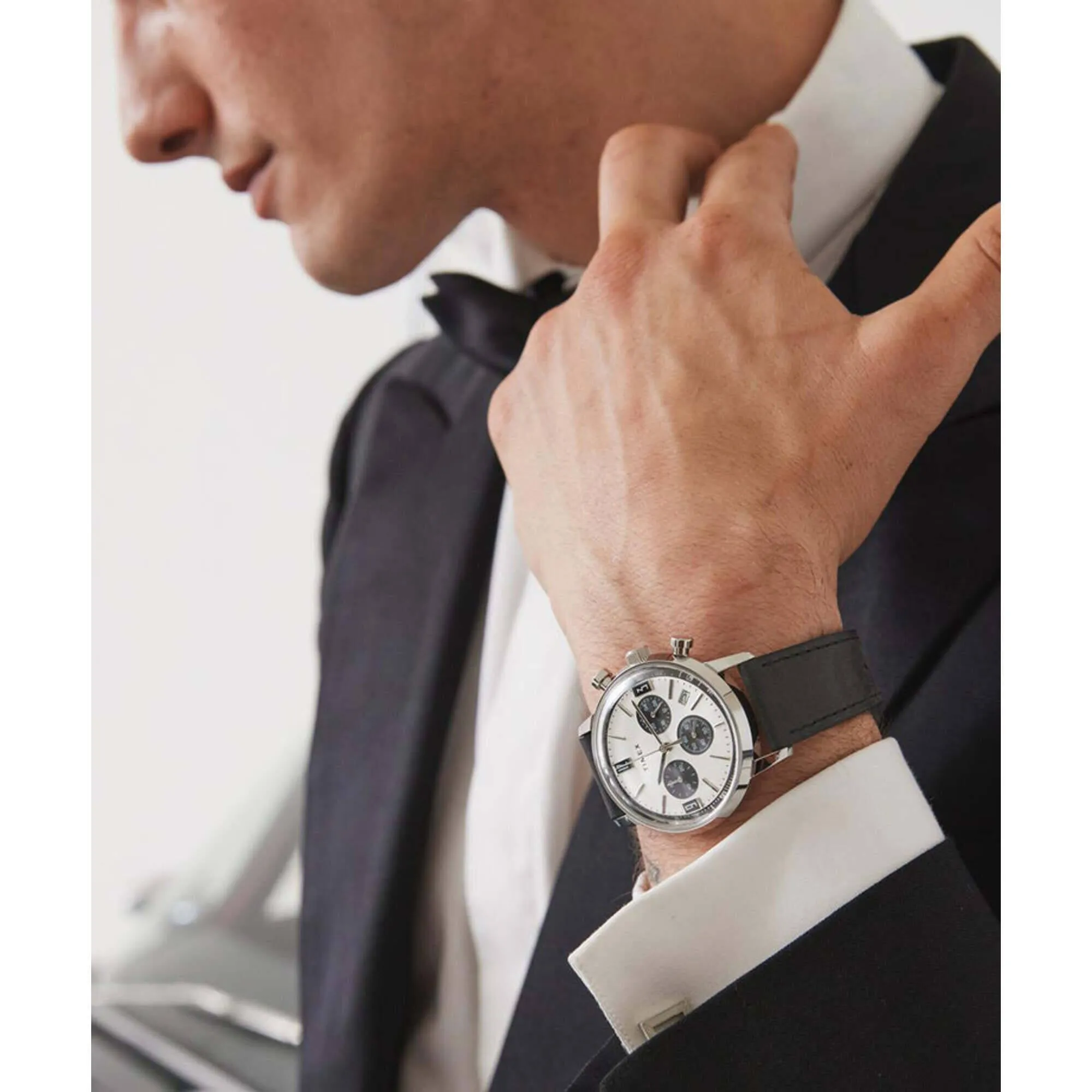 Timex Men's Chronograph Watch - Marlin Silver Tone Dial Black Strap | TW2W10300VQ Timex Watches