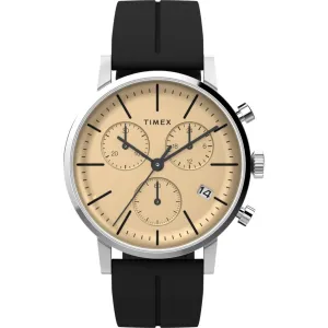 Timex Men's Chronograph Watch - Midtown Champagne Dial Black Strap | TW2V70500VQ Timex Watches