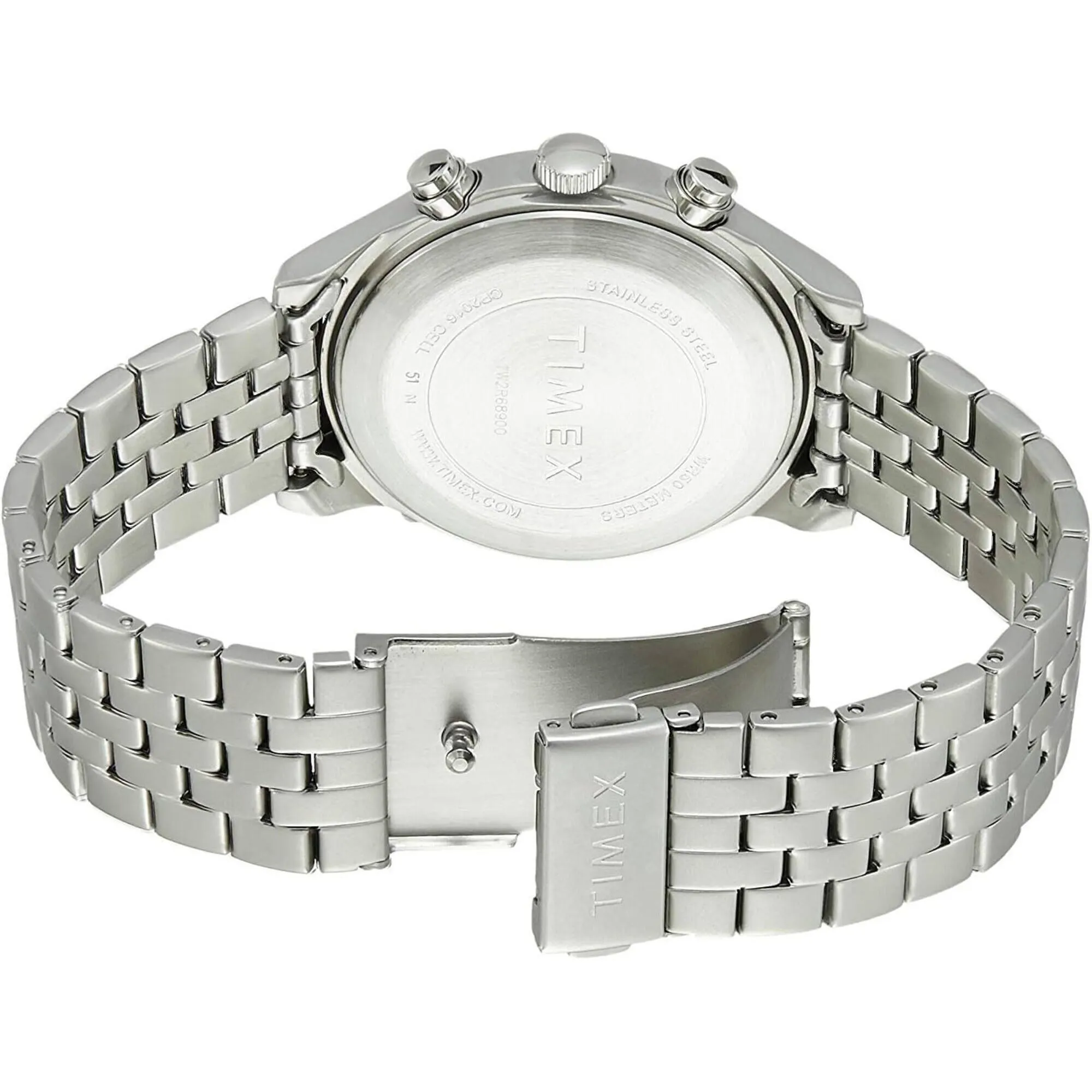 Timex Men's Chronograph Watch - MK1 White Dial Silver Tone Bracelet | TW2R68900VQ Timex Watches