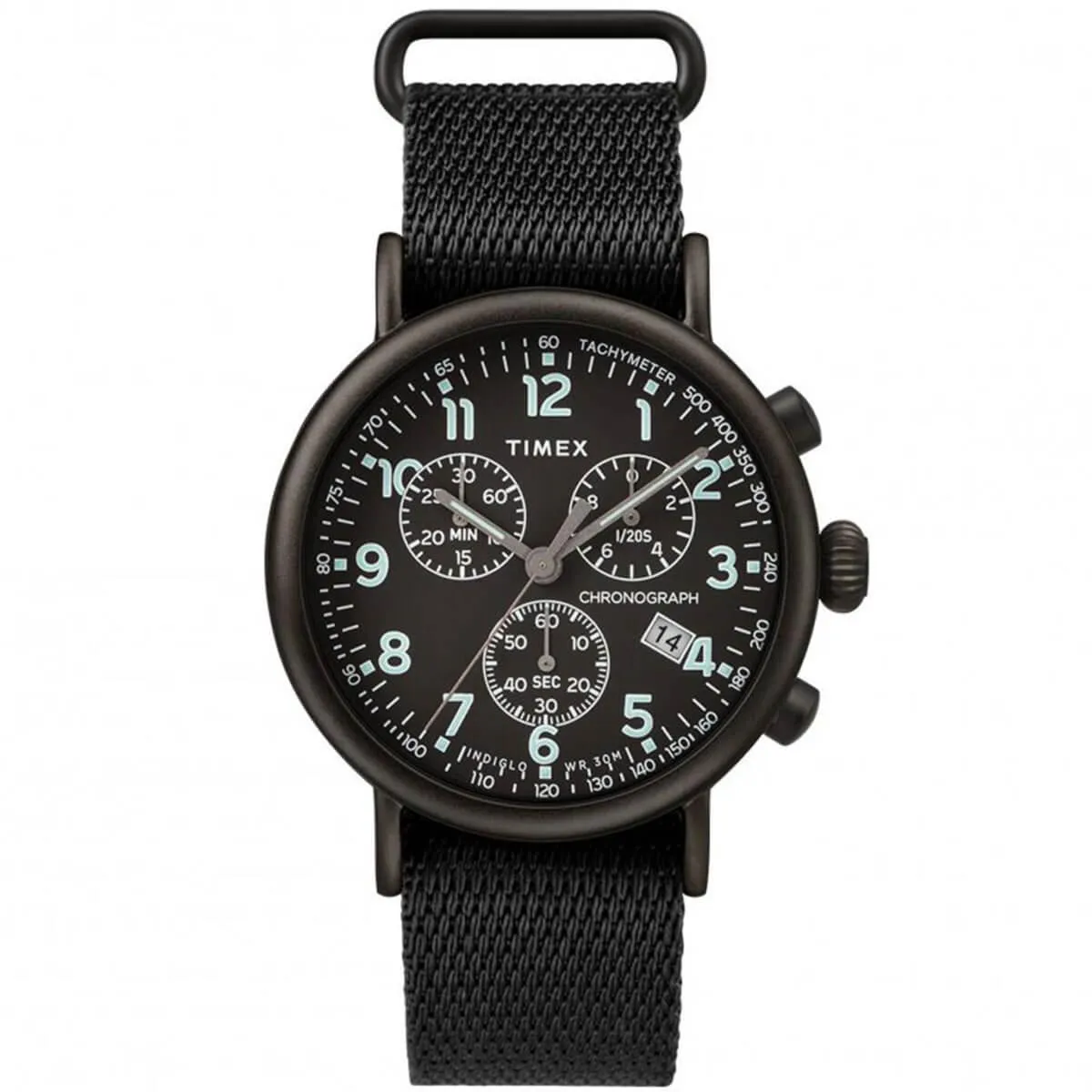 Timex Men's Chronograph Watch - Standard Black Dial Fabric Strap | TW2T21200VQ Timex Watches