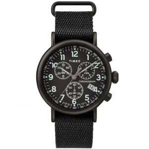 Timex Men's Chronograph Watch - Standard Black Dial Fabric Strap | TW2T21200VQ Timex Watches