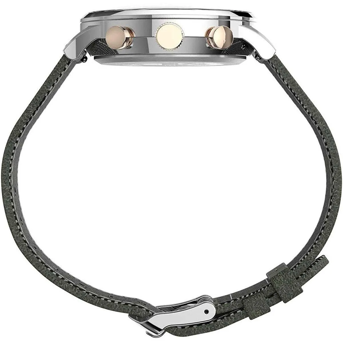 Timex Men's Chronograph Watch - Waterbury Green Dial Leather Strap | TW2T71400VQ Timex Watches