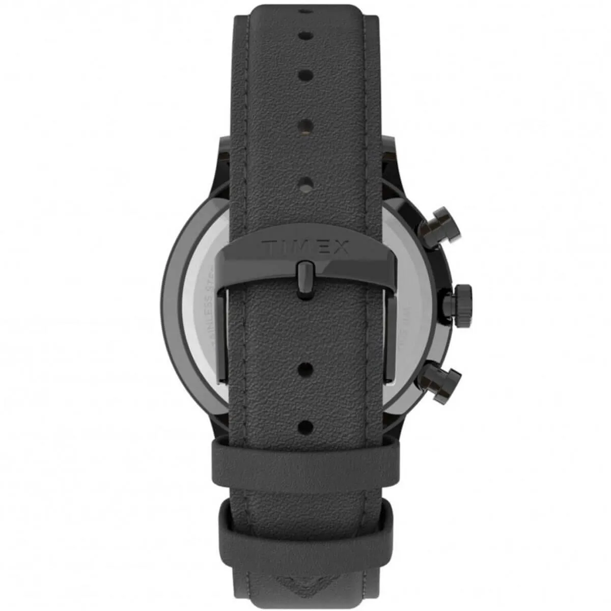 Timex Men's Chronograph Watch - Waterbury Grey Dial Leather Strap | TW2U04900VQ Timex Watches