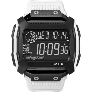 Timex Men's Digital Watch - Command Black Dial White Strap Shock Resistant | TW5M18400 Timex Watches