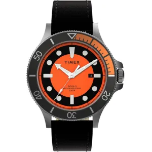 Timex Men's Quartz Watch - Allied Coastline Orange Dial Fabric Strap | TW2U10700VQ Timex Watches