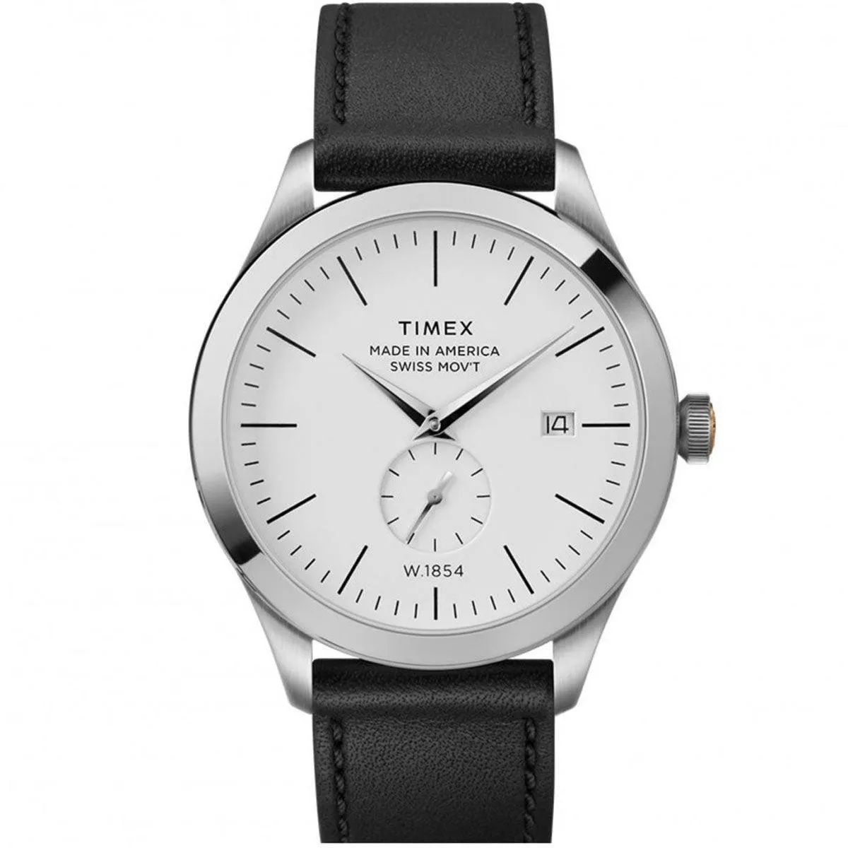 Timex Men's Quartz Watch - American Documents White Dial Leather Strap | TW2R82700US Timex Watches