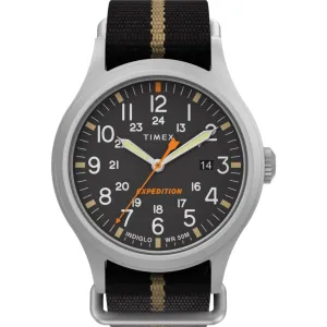 Timex Men's Quartz Watch - Expedition Sierra Black and Brown Fabric Strap | TW2V07800 Timex Watches