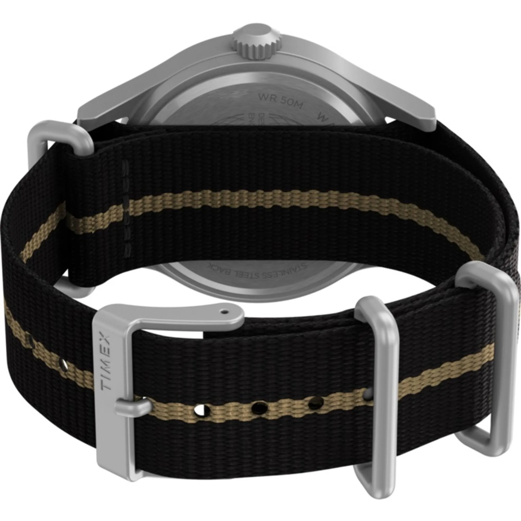 Timex Men's Quartz Watch - Expedition Sierra Black and Brown Fabric Strap | TW2V07800 Timex Watches