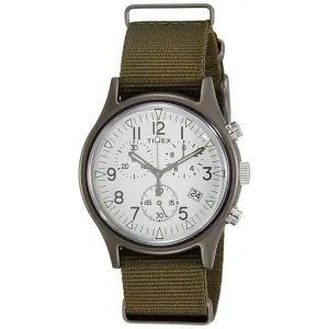 Timex Men's Quartz Watch - MK1 Brown Case White Dial Green Nylon Strap | TW2R67900 Timex Watches