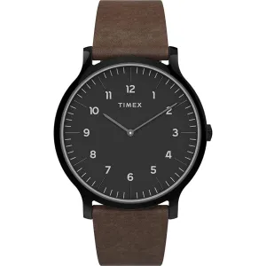 Timex Men's Quartz Watch - Norway Black Dial Brown Leather Strap | TW2T66400VQ Timex Watches