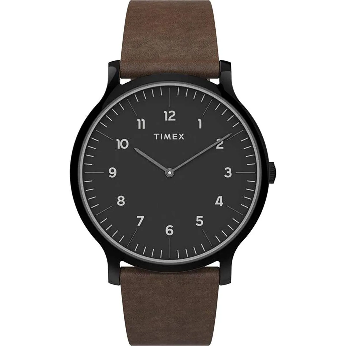 Timex Men's Quartz Watch - Norway Black Dial Brown Leather Strap | TW2T66400VQ Timex Watches