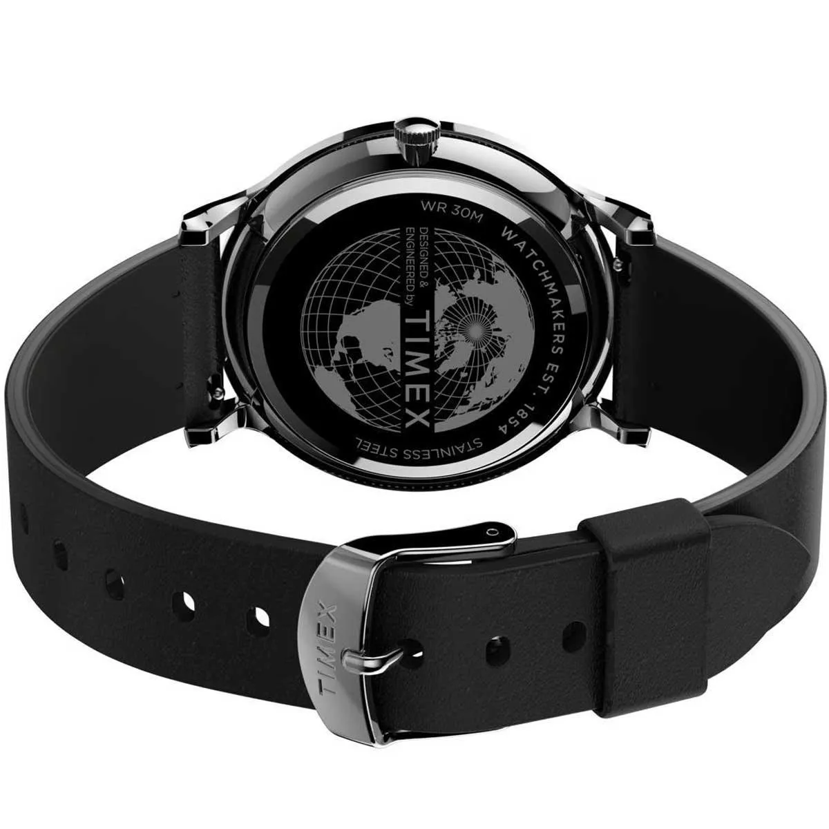Timex Men's Quartz Watch - Norway White Dial Black Leather Strap | TW2T66300VQ Timex Watches