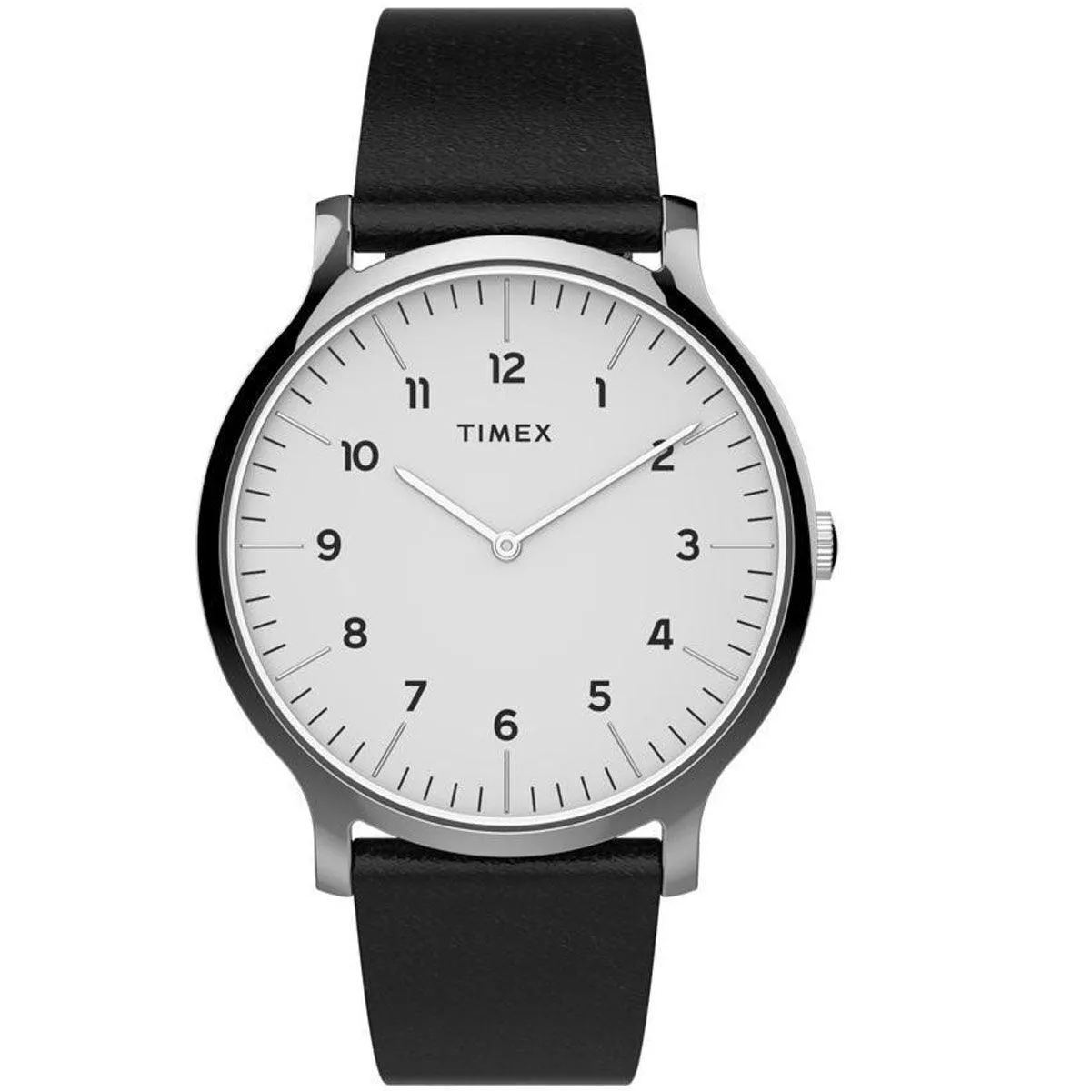 Timex Men's Quartz Watch - Norway White Dial Black Leather Strap | TW2T66300VQ Timex Watches