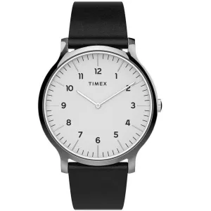 Timex Men's Quartz Watch - Norway White Dial Black Leather Strap | TW2T66300VQ Timex Watches