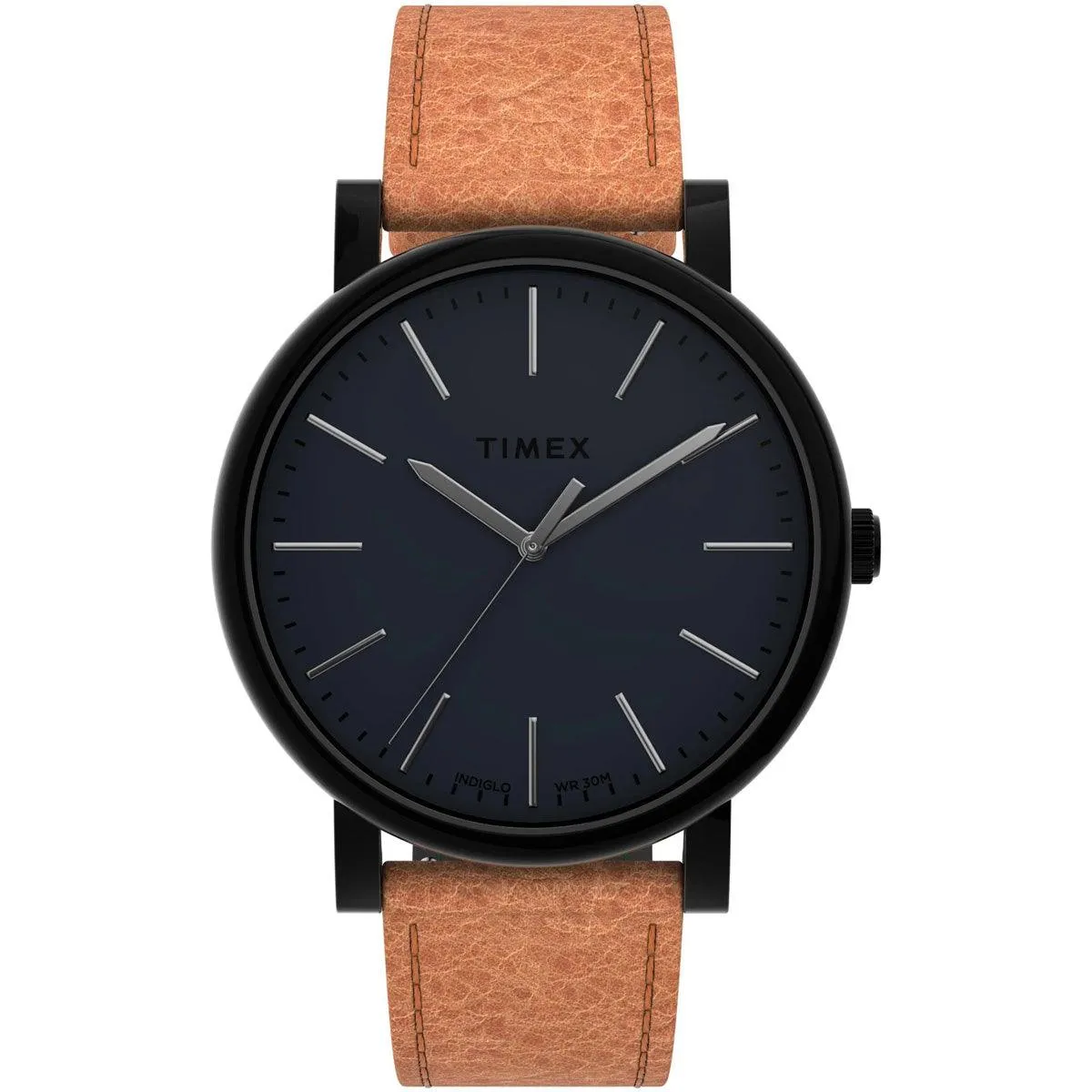 Timex Men's Quartz Watch - Originals Black Dial Leather Strap | TW2U05800VQ Timex Watches