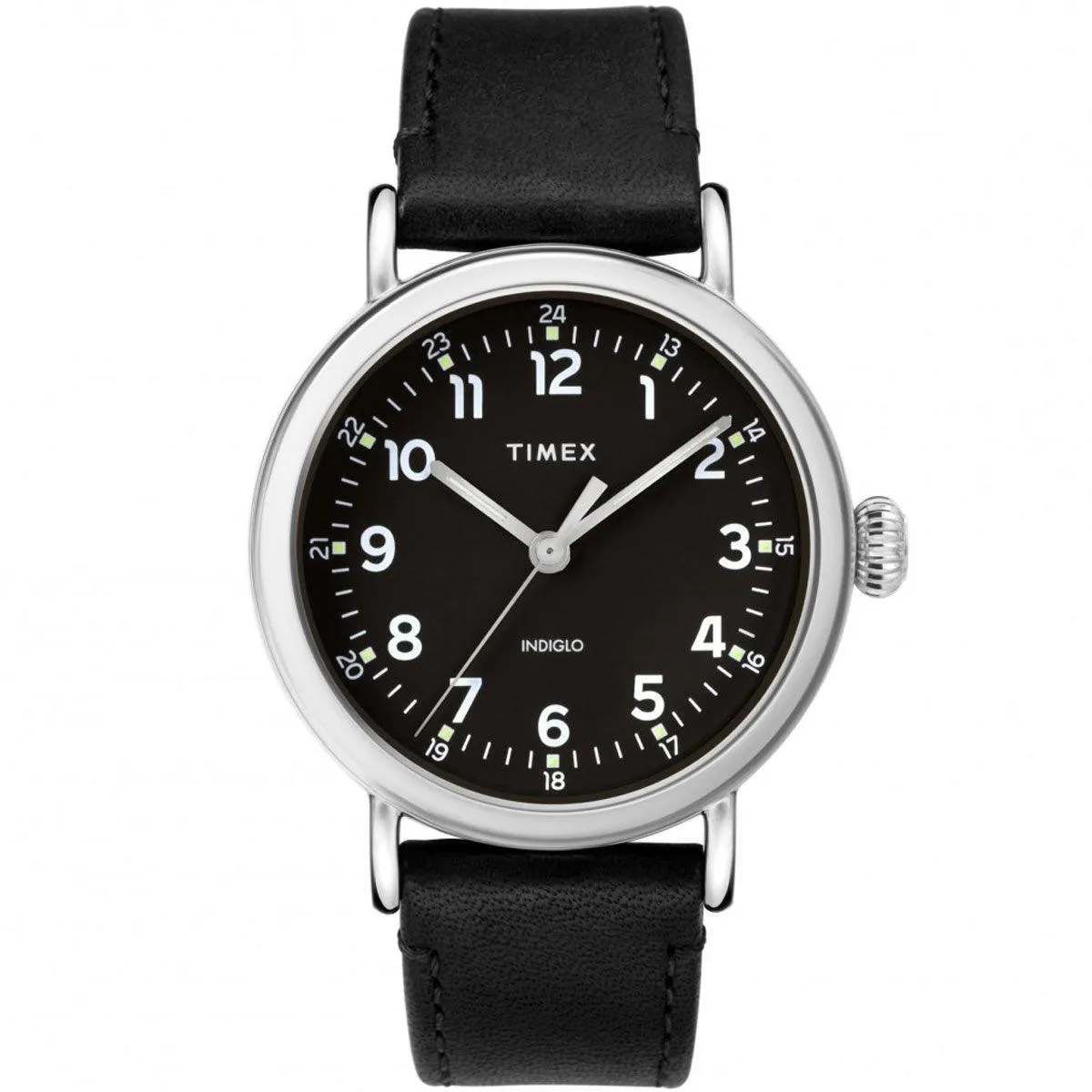 Timex Men's Quartz Watch - Standard Black Dial Leather Strap | TW2T20200VQ Timex Watches