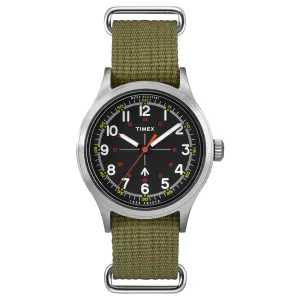 Timex Men's Quartz Watch - Todd Snyder Military Black Dial Green Strap | TW4B05800JR Timex Watches