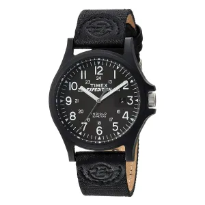 Timex Men's Strap Watch - Expedition Acadia Black Nylon & Leather | TW4B08100JV Timex Watches