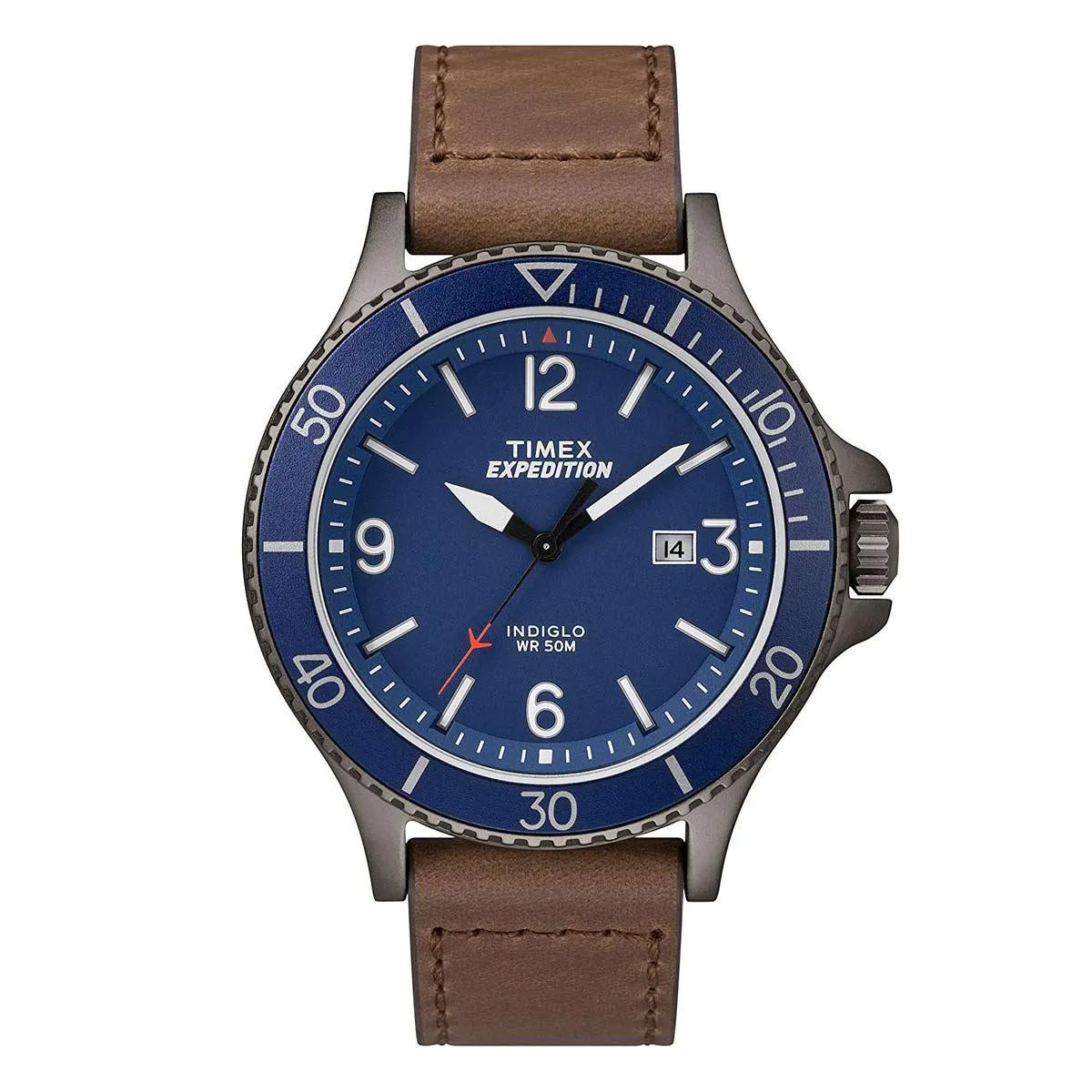 Timex Men's Strap Watch - Expedition Ranger Rotating Bezel Brown Leather | TW4B10700JV Timex Watches