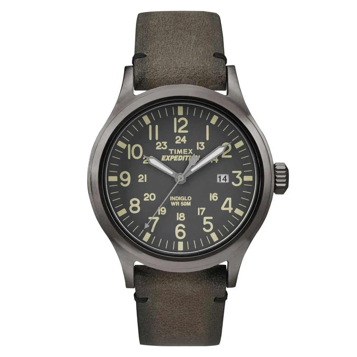Timex Men's Strap Watch - Expedition Scout Date Quartz Brown Leather | TW4B01700JV Timex Watches