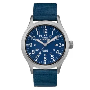 Timex Men's Strap Watch - Expedition Scout Indiglo Light-Up Blue Dial | TW4B07000 Timex Watches