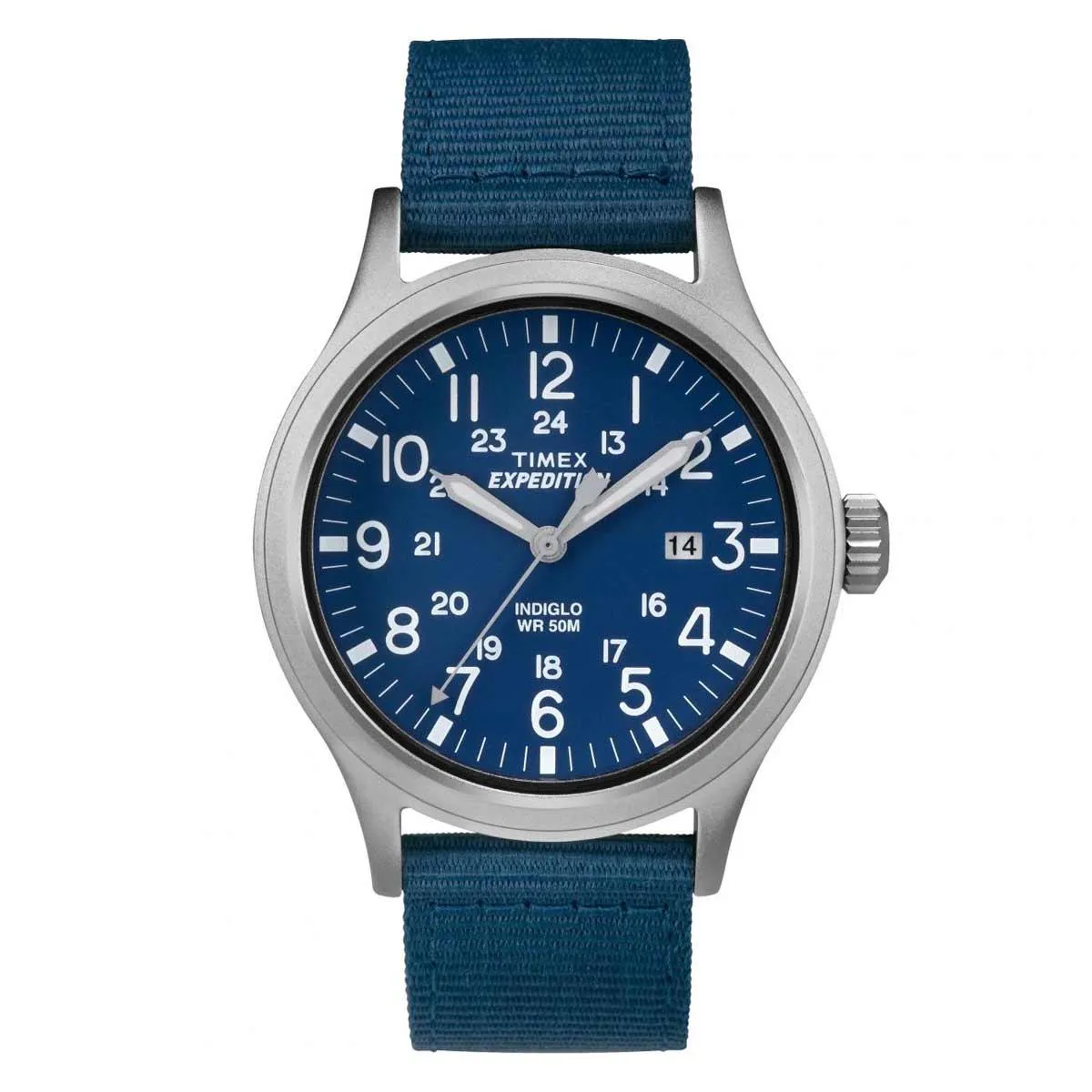 Timex Men's Strap Watch - Expedition Scout Indiglo Light-Up Blue Dial | TW4B07000 Timex Watches