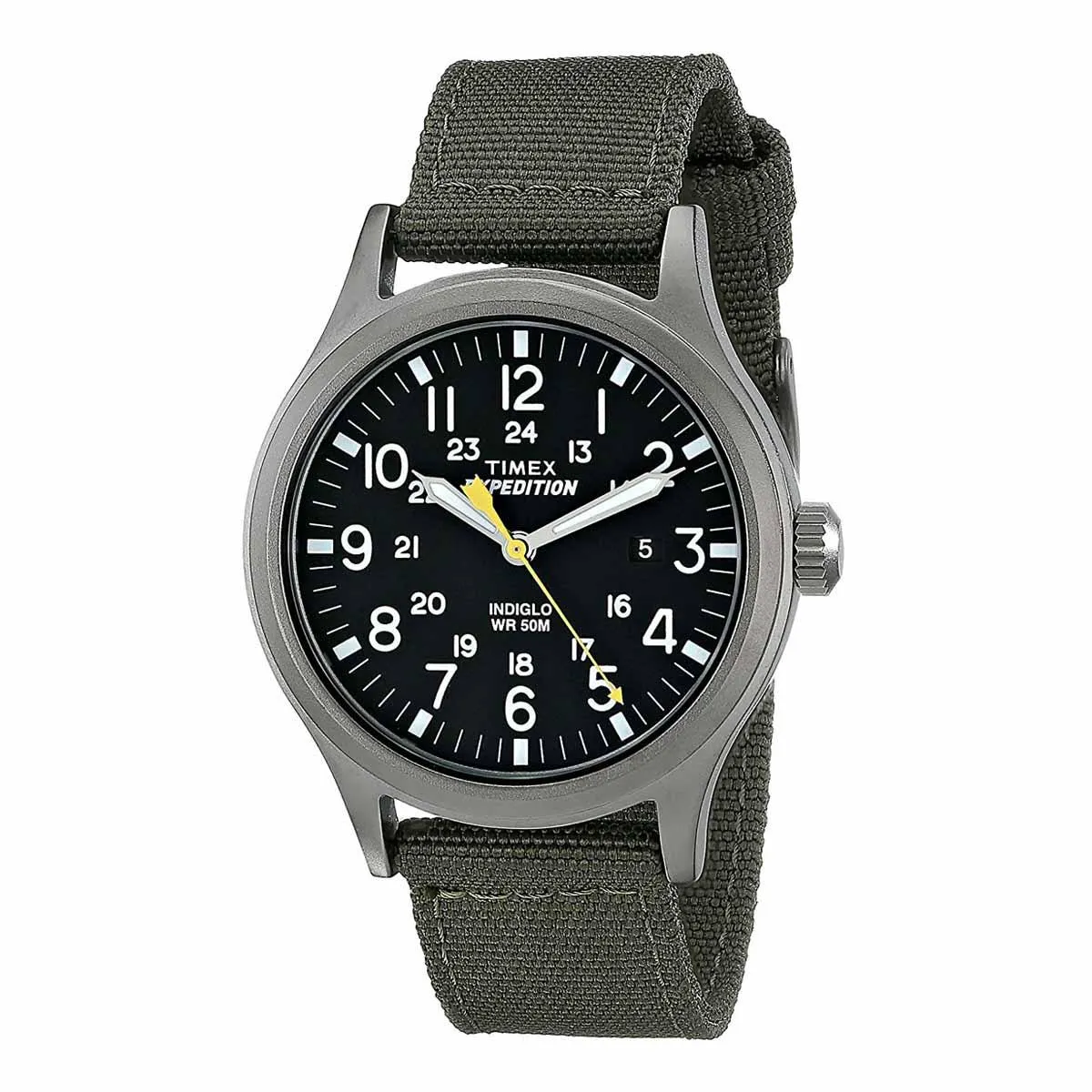 Timex Men's Strap Watch - Expedition Scout Quartz Black Dial Green Nylon | T49961JV Timex Watches