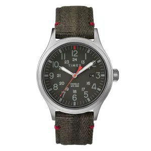 Timex Men's Watch - Allied Silver Tone Case Green Dial Fabric Strap | TW2R60900VQ Timex Watches