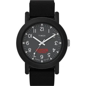 Timex Men's Watch - Camper X Stranger Things Fabric Strap Black Dial | TW2V50800YB Timex Watches