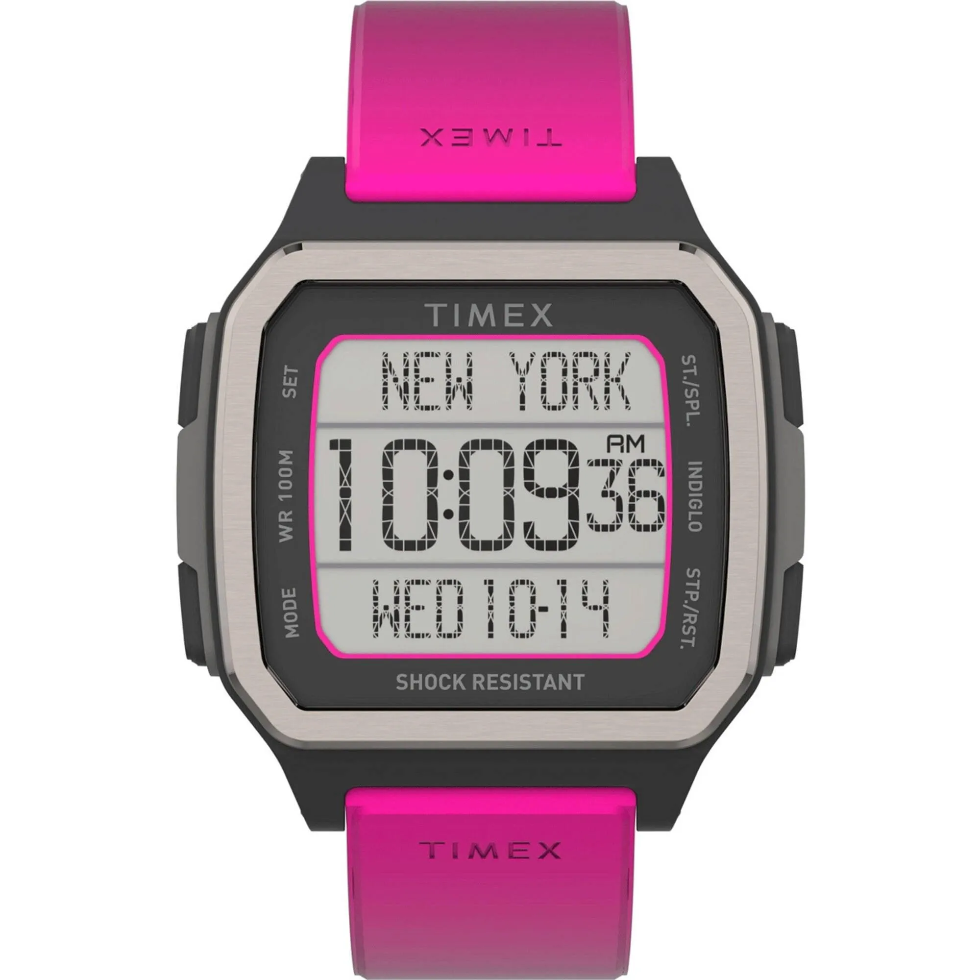 Timex Men's Watch - Command Urban Digital Dial Pink Resin Strap | TW5M29200VQ Timex Watches