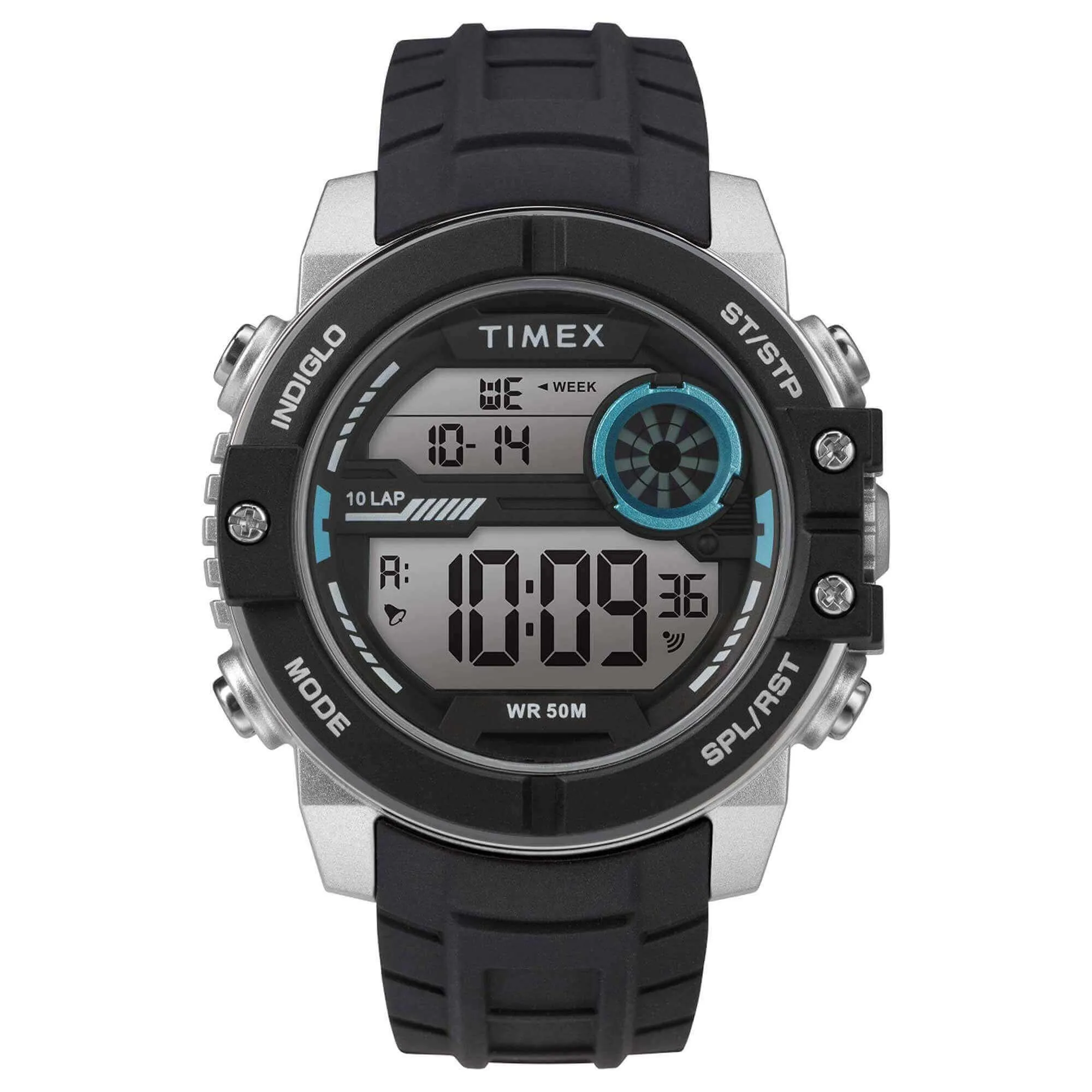 Timex Men's Watch - DGTL Digital Grey Dial Black Silicone Strap | TW5M34600 Timex Watches