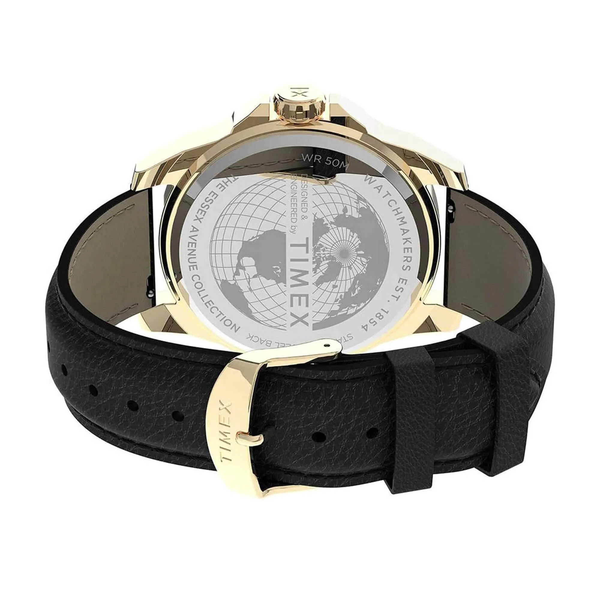 Timex Men's Watch - Essex Avenue Black Dial Strap Day and Date Display | TW2U82100VQ Timex Watches