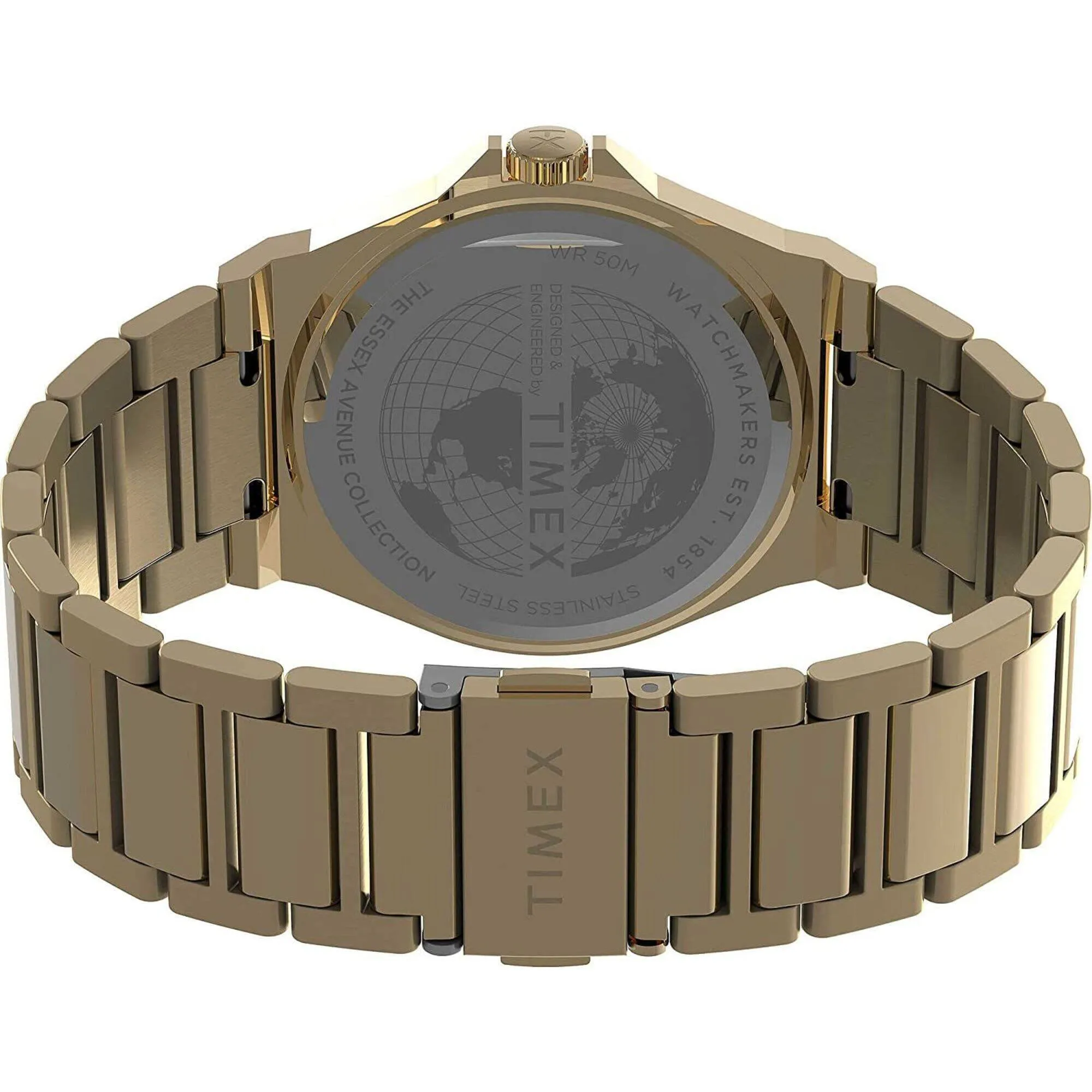 Timex Men's Watch - Essex Avenue Quartz Yellow Gold Steel Bracelet | TW2V02100 Timex Watches