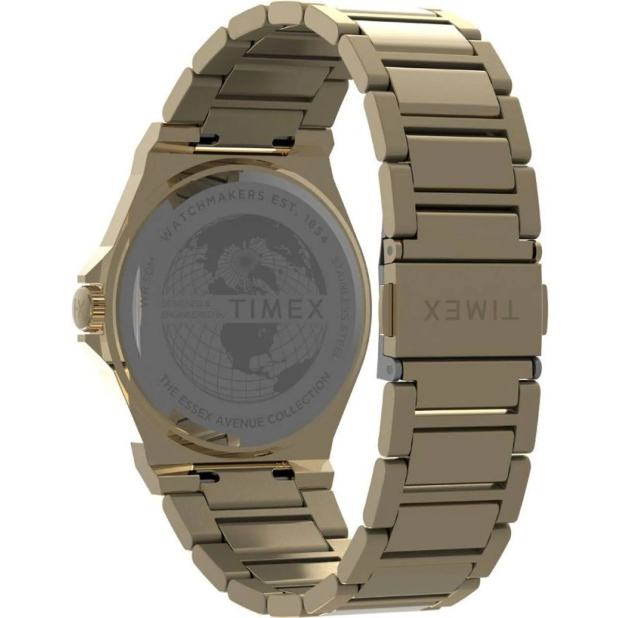 Timex Men's Watch - Essex Avenue Quartz Yellow Gold Steel Bracelet | TW2V02100 Timex Watches