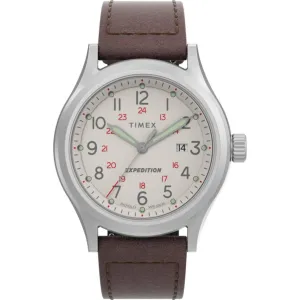 Timex Men's Watch - Expedition North Sierra Cream Dial Leather Strap | TW2V07300VQ Timex Watches