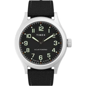 Timex Men's Watch - Expedition North Solar Quartz Black Fabric Strap | TW2V64500JR Timex Watches
