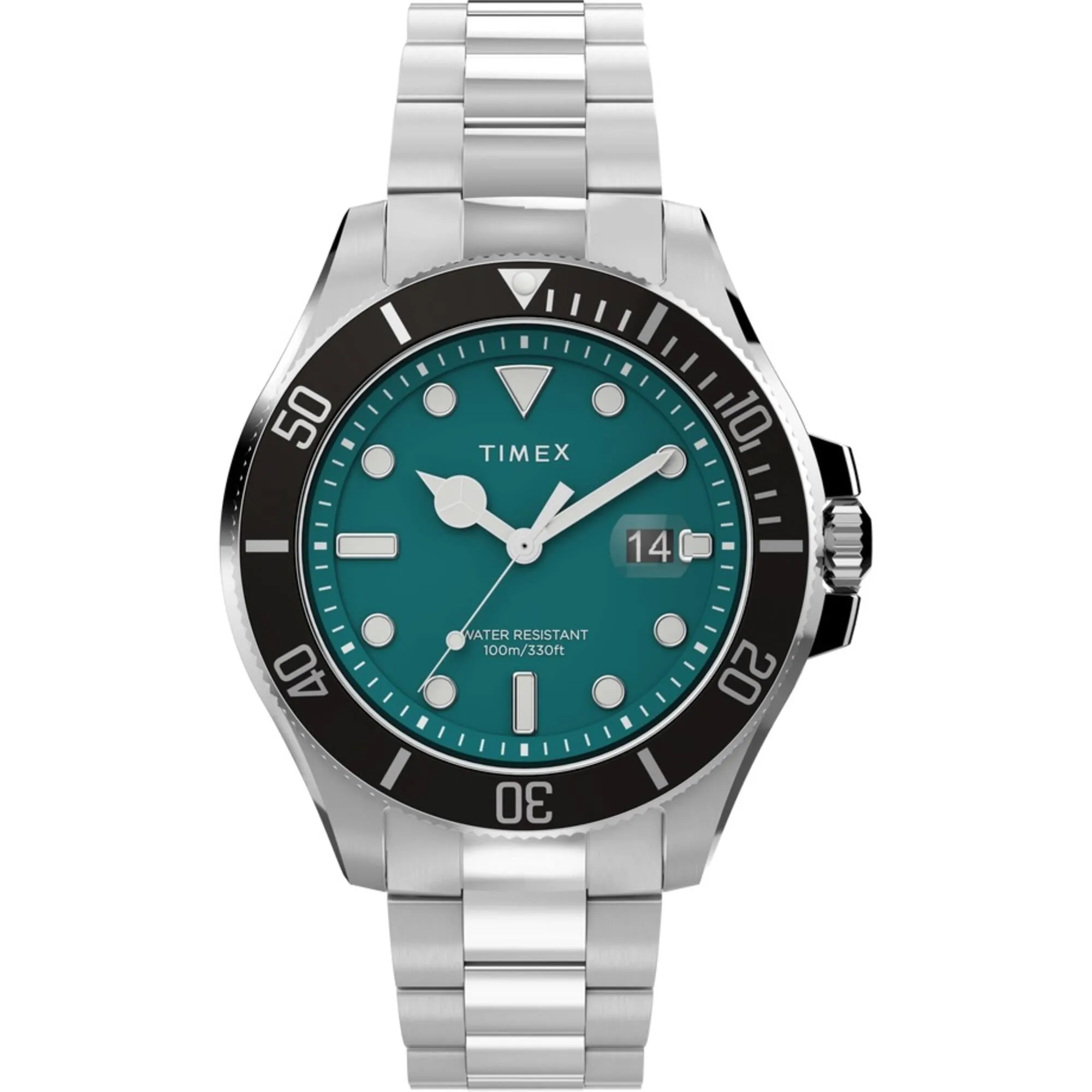 Timex Men's Watch - Harborside Coast Green Dial Silver Tone Bracelet | TW2V91900VQ Timex Watches
