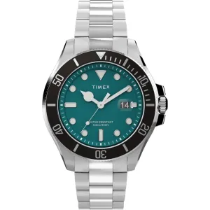 Timex Men's Watch - Harborside Coast Green Dial Silver Tone Bracelet | TW2V91900VQ Timex Watches