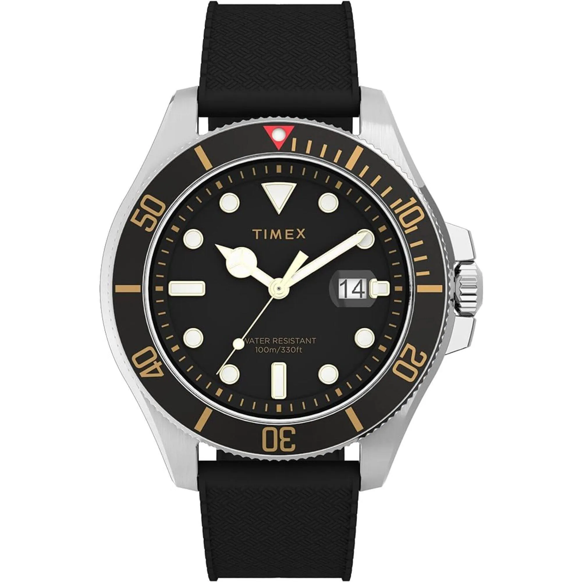 Timex Men's Watch - Harborside Coast Rotating Bezel Black Rubber Strap | TW2V27200VQ Timex Watches