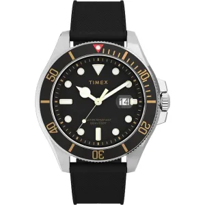 Timex Men's Watch - Harborside Coast Rotating Bezel Black Rubber Strap | TW2V27200VQ Timex Watches
