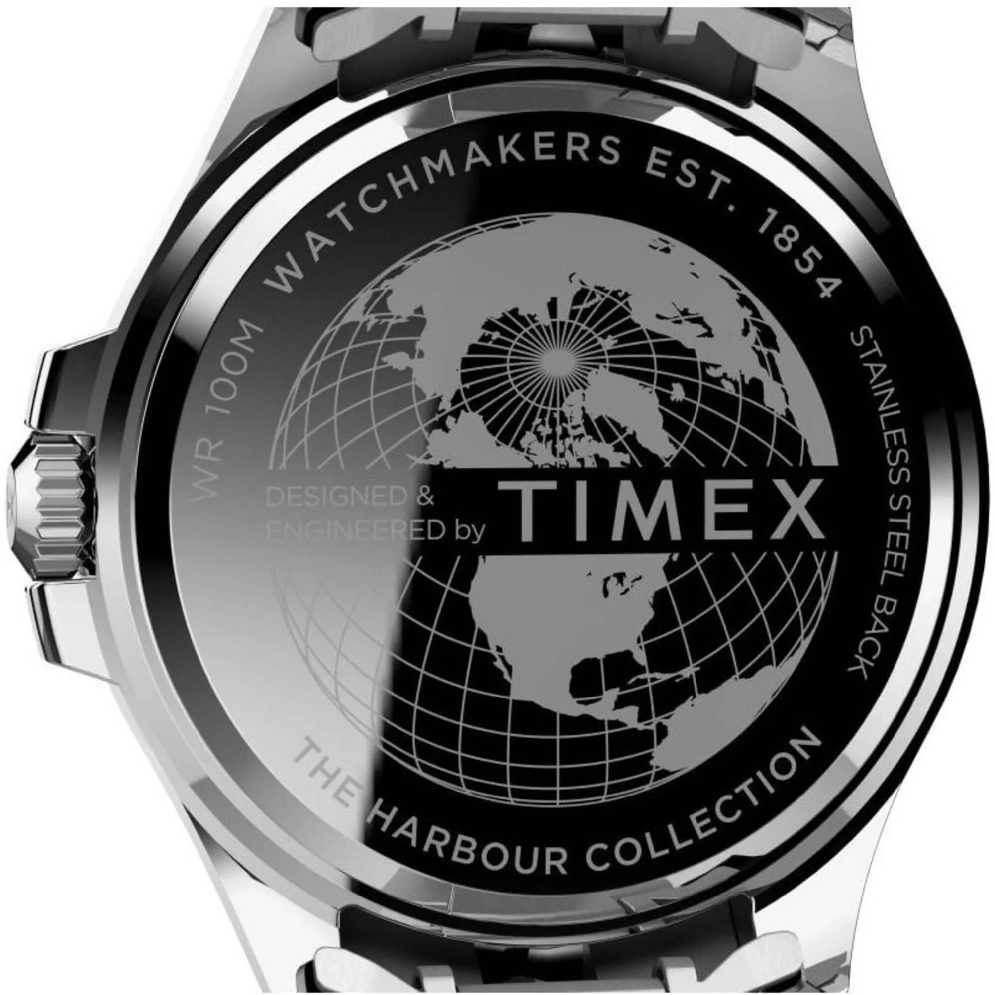 Timex Men's Watch - Harborside Quartz Date Black Dial Silver Tone Bracelet | TW2U71900 Timex Watches