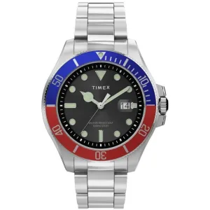 Timex Men's Watch - Harborside Quartz Date Black Dial Silver Tone Bracelet | TW2U71900 Timex Watches